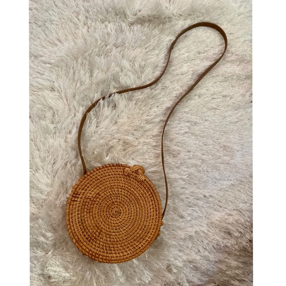 Straw Studios Handbags - NWOT Round Bali Rattan Bag